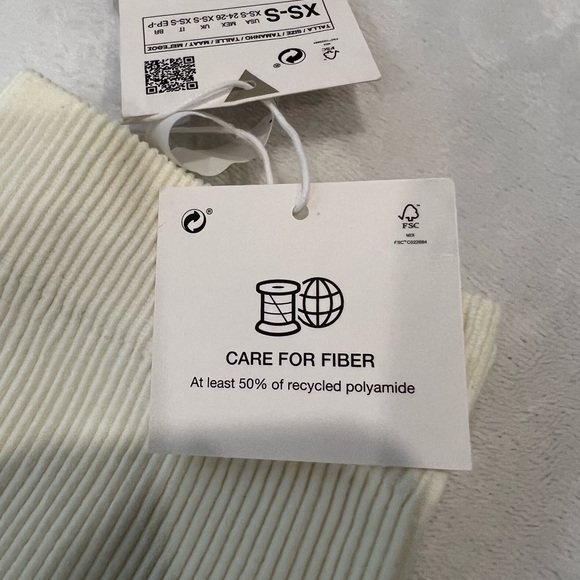 Zara Off-White Ribbed Pants - Picture 2 of 8